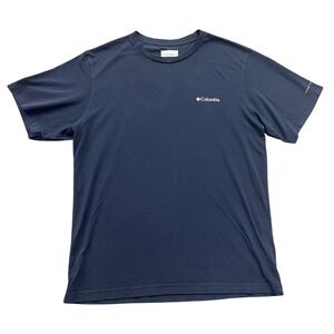 Columbia Omni-Wick T-Shirt Mens Medium Navy Blue Performance Graphic Tee
